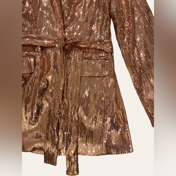 NWT CULPOS X INC Sequin Blazer / Color: Rose Gold / Medium - Picture 3 of 5